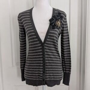 Ann‎ Taylor Loft Wool Blend Cardigan Sweater XTRA SMALL PET Y2K Preppy Fitted